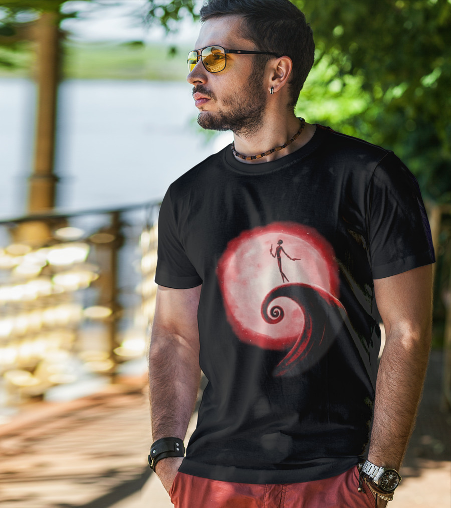 Daredevil The Nightmare Before Christmas Crossover Red Moon Scene T-Shirt