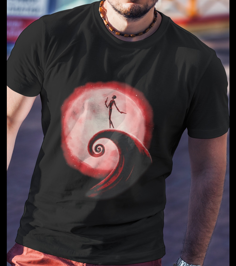 Daredevil The Nightmare Before Christmas Crossover Red Moon Scene T-Shirt