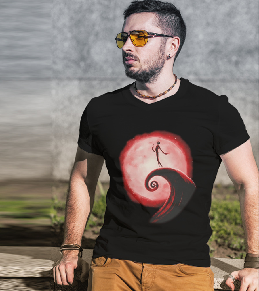 Daredevil The Nightmare Before Christmas Crossover Red Moon Scene T-Shirt
