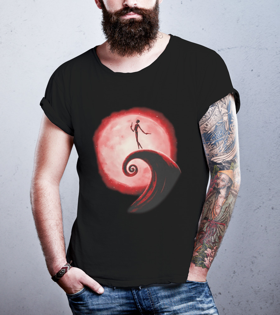Daredevil The Nightmare Before Christmas Crossover Red Moon Scene T-Shirt