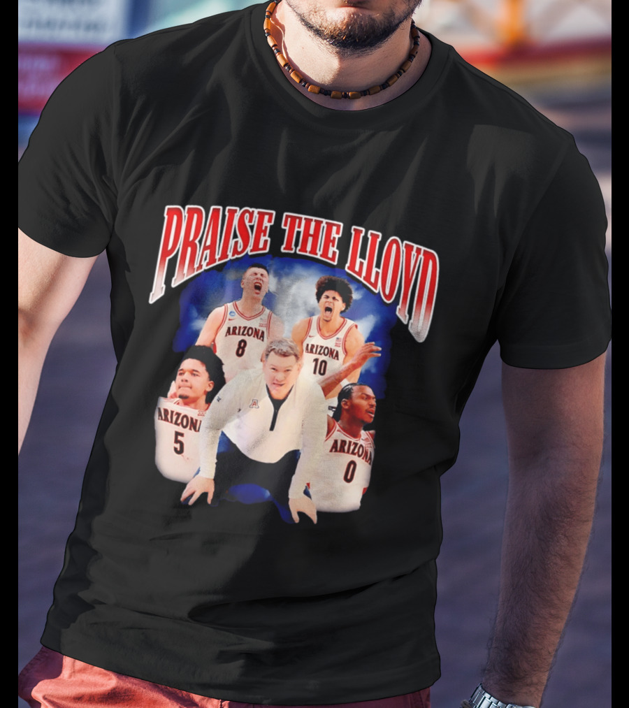 Praise The Lloyd Arizona Wildcats Basketball 2026 Player Collage T-Shirt