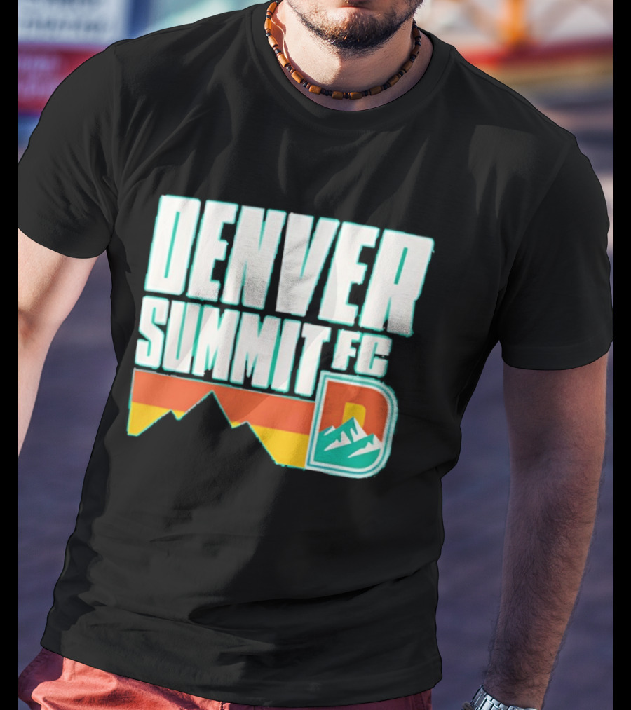 Denver Summit FC Mountains D Emblem Olive Wordmark T-Shirt