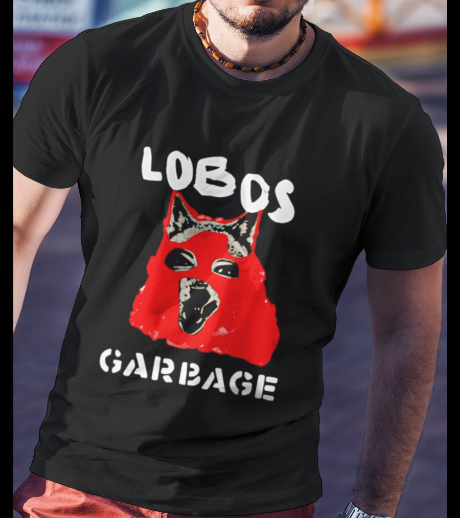 Lobos Dog Red Face Garbage T-Shirt