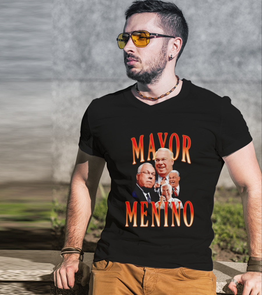 Mayor Menino Collage Of Smiling Expressions T-Shirt