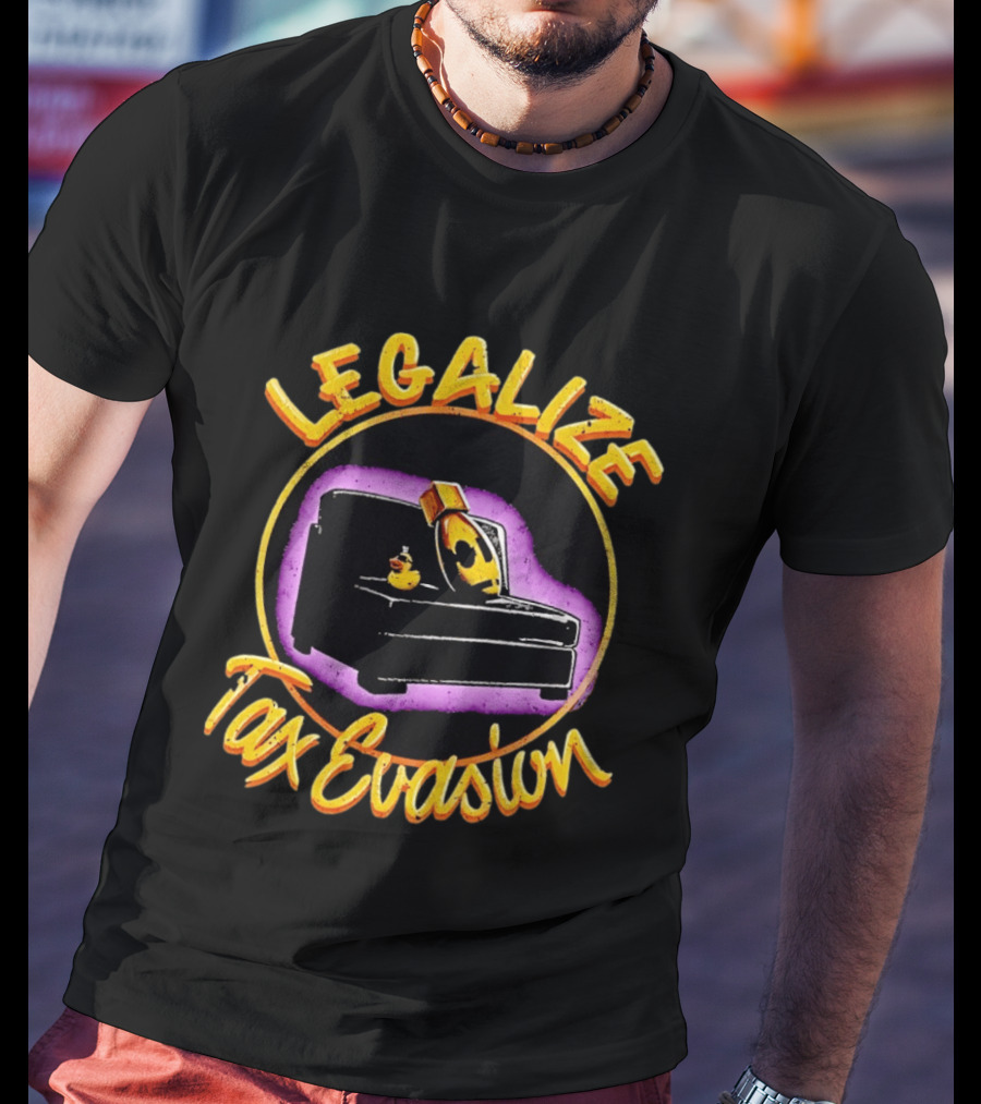 Legalize Tax Evasion The Fat Electrician Couch Potato Rubber Duck T-Shirt