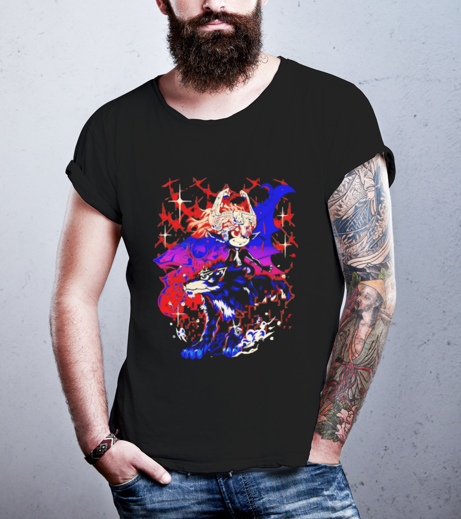 The Legend Of Zelda Twilight Princess Towards The Light Midna And Wolf Link Dual Form T-Shirt