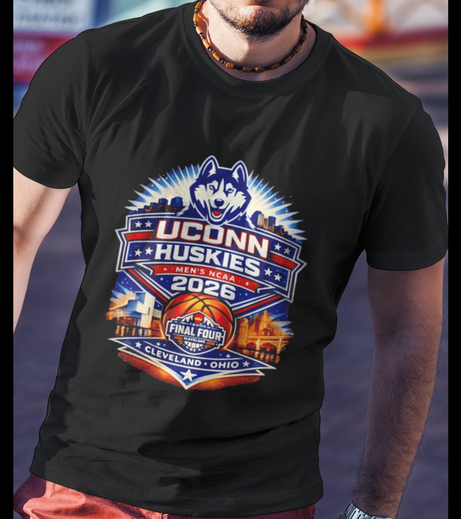 UConn Huskies Men's NCAA Basketball 2026 Final Four Cleveland Ohio T-Shirt