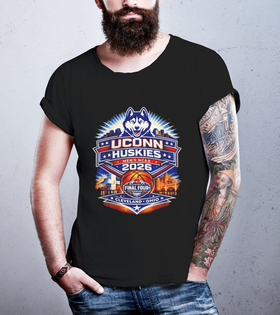 UConn Huskies Men's NCAA Basketball 2026 Final Four Cleveland Ohio T-Shirt