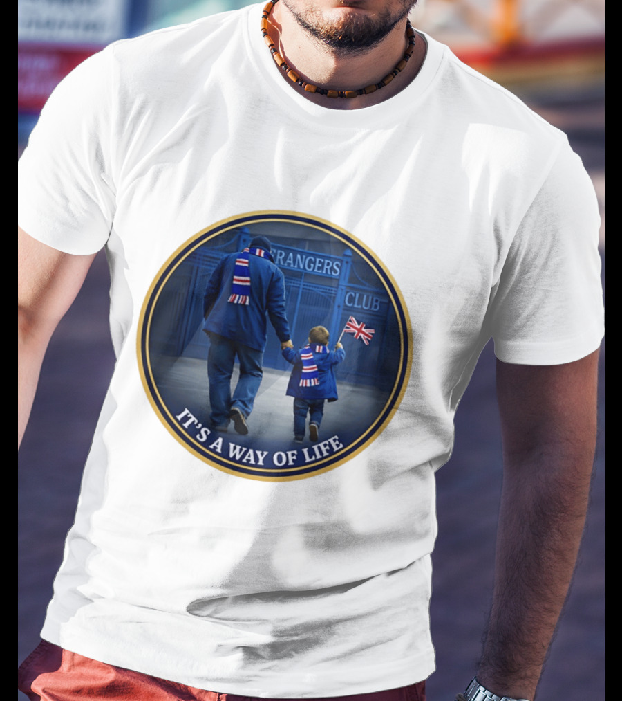 Rangers FC It's A Way Of Life Union Jack Flag Fans T-Shirt