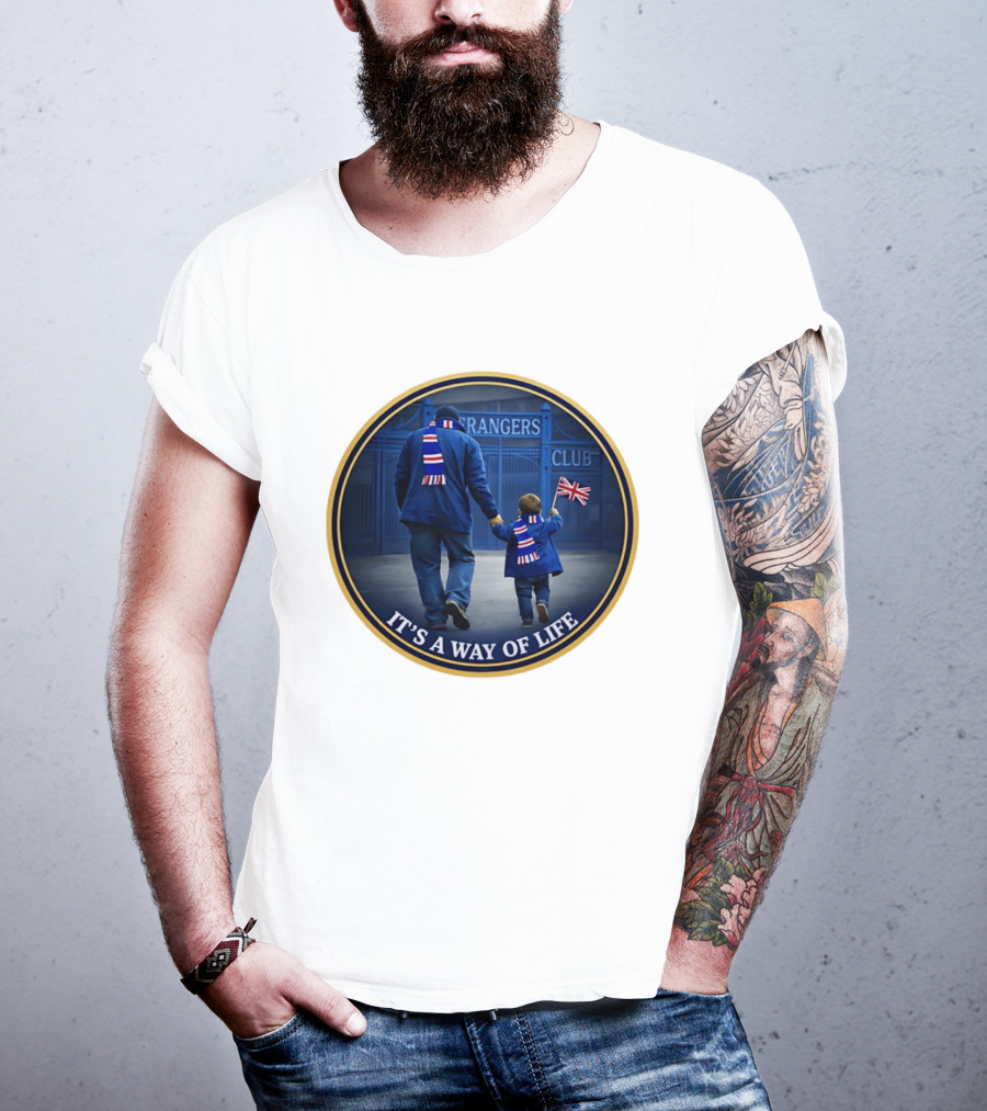 Rangers FC It's A Way Of Life Union Jack Flag Fans T-Shirt