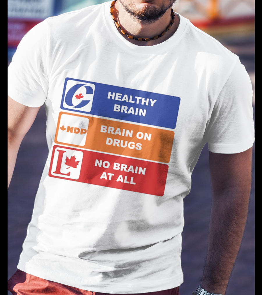 Healthy Brain Brain On Drugs No Brain At All Political Labels T-Shirt