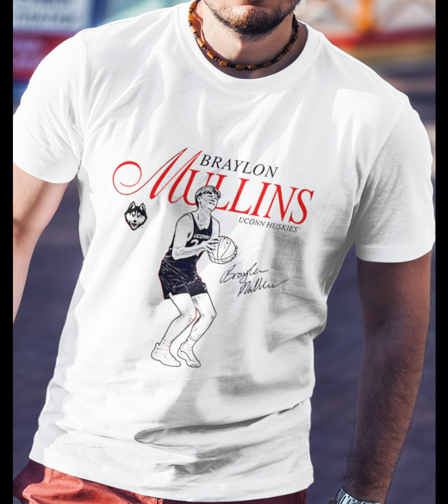 Braylon Mullins UConn Huskies Basketball Iconic Athlete T-Shirt