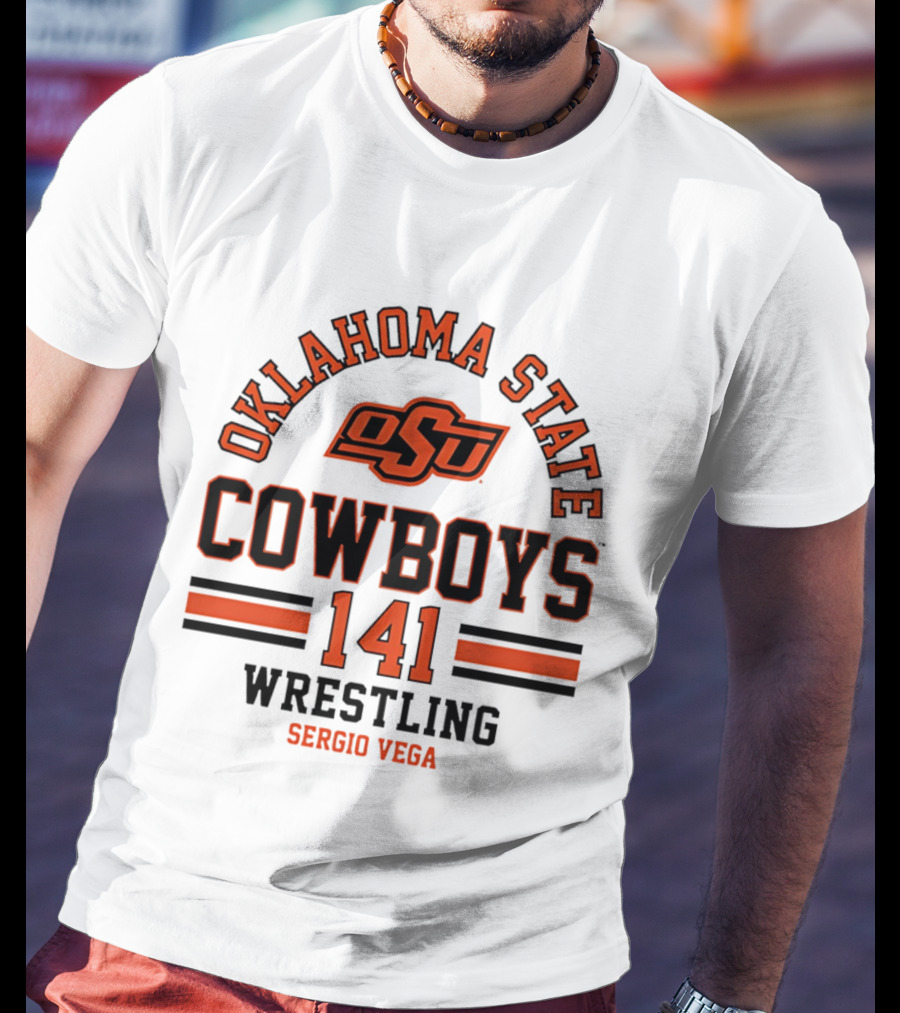 Oklahoma State Cowboys Wrestling 141 Sergio Vega NCAA T-Shirt