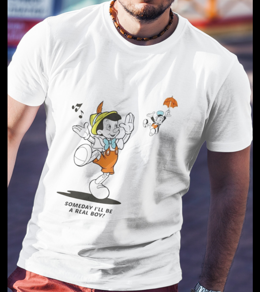 Disney Someday I'll Be A Real Boy Mickey Mouse Pinocchio T-Shirt