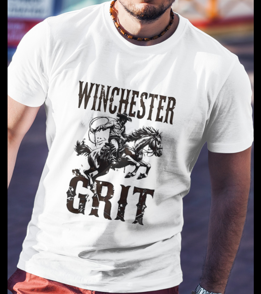 Winchester Grit Cowboys Horses Western Rider T-Shirt