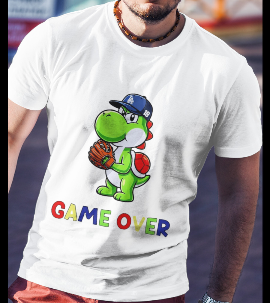 Yoshinobu Yoshi Super Mario LA Dodgers Baseball Game Over T-Shirt