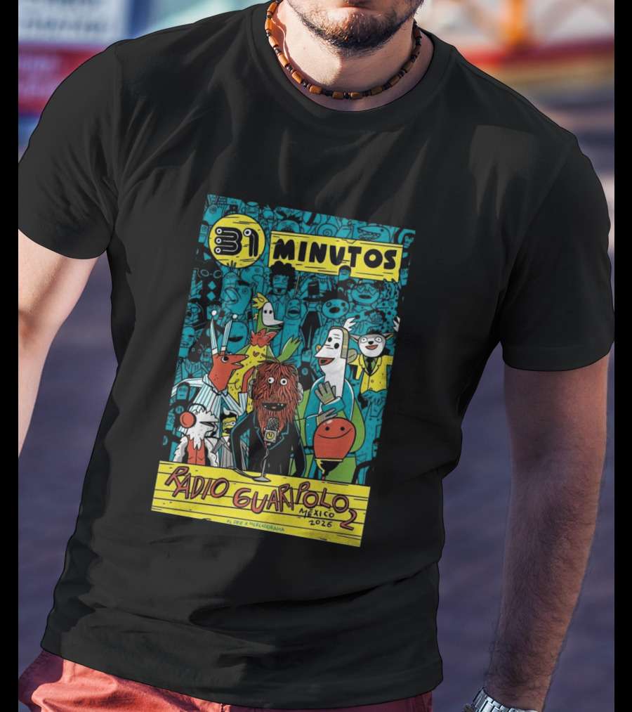 31 Minutos Radio Guaripolo Mexico 2026 Tour Characters Crowd Scene T-Shirt