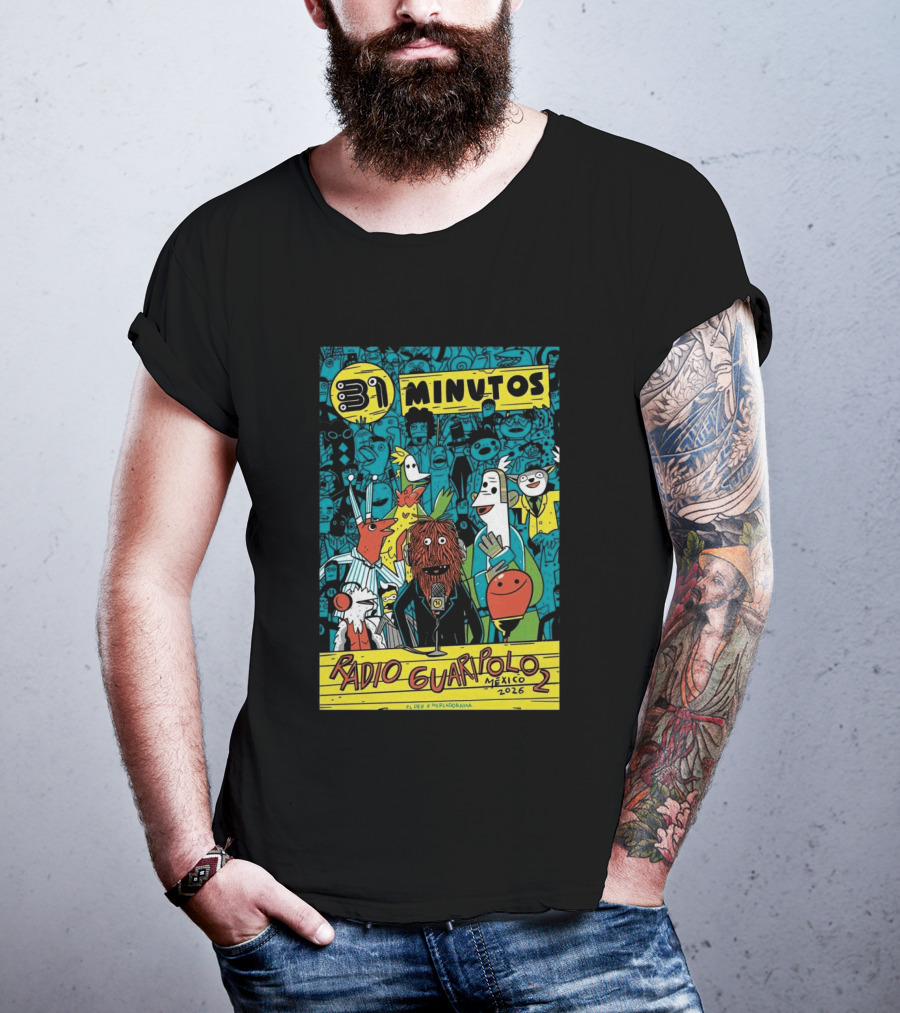 31 Minutos Radio Guaripolo Mexico 2026 Tour Characters Crowd Scene T-Shirt