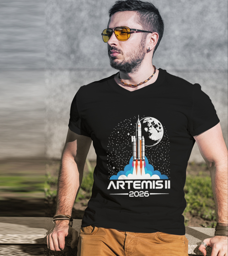 Artemis II 2026 NASA Moon Rocket Mission T-Shirt