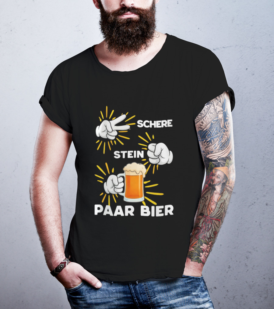 Bachelor Party Schere Stein Paar Bier Fun Celebration T-Shirt