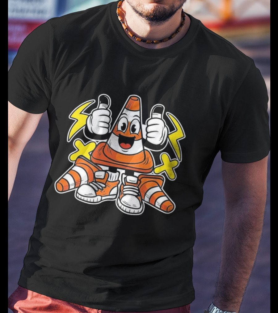 Hoist The Cone Pirates 2026 Thumbs Up Cartoon Cone Lightning And Cross Marks T-Shirt
