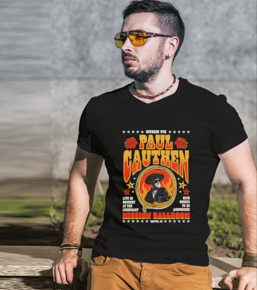 Performing Live Paul Cauthen October 9 2026 Mission Ballroom Denver Star T-Shirt