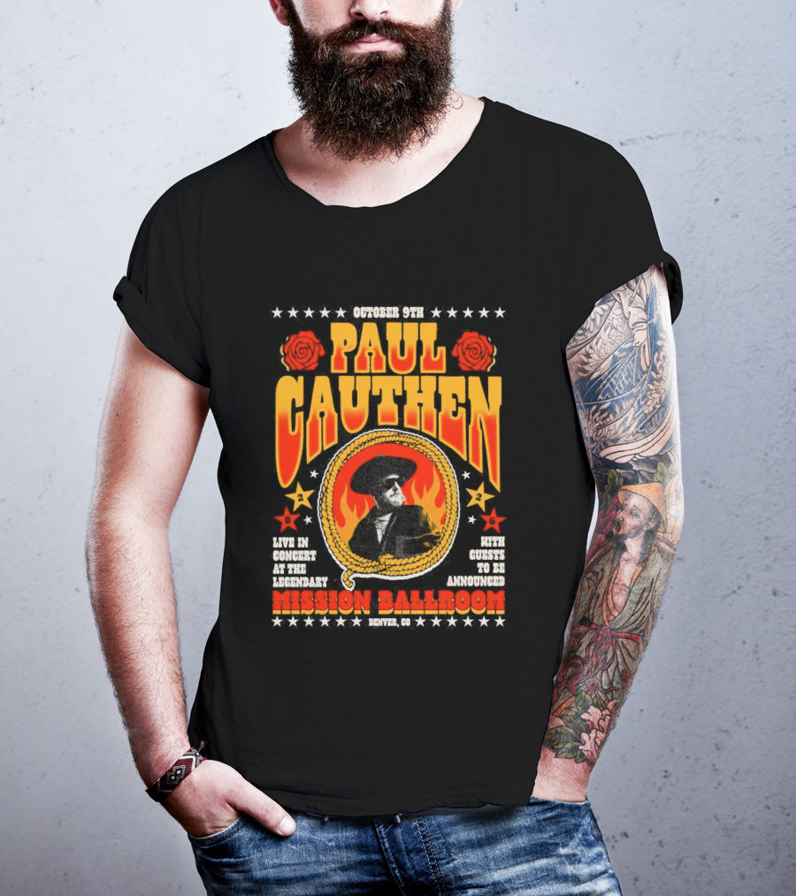 Performing Live Paul Cauthen October 9 2026 Mission Ballroom Denver Star T-Shirt
