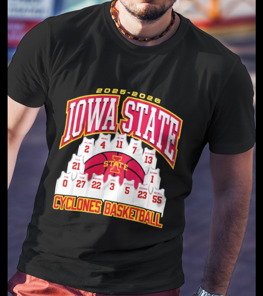 2023 2024 Iowa State Cyclones Basketball Team Roster Jersey T-Shirt