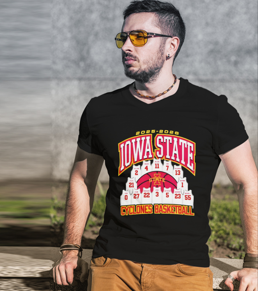 2023 2024 Iowa State Cyclones Basketball Team Roster Jersey T-Shirt