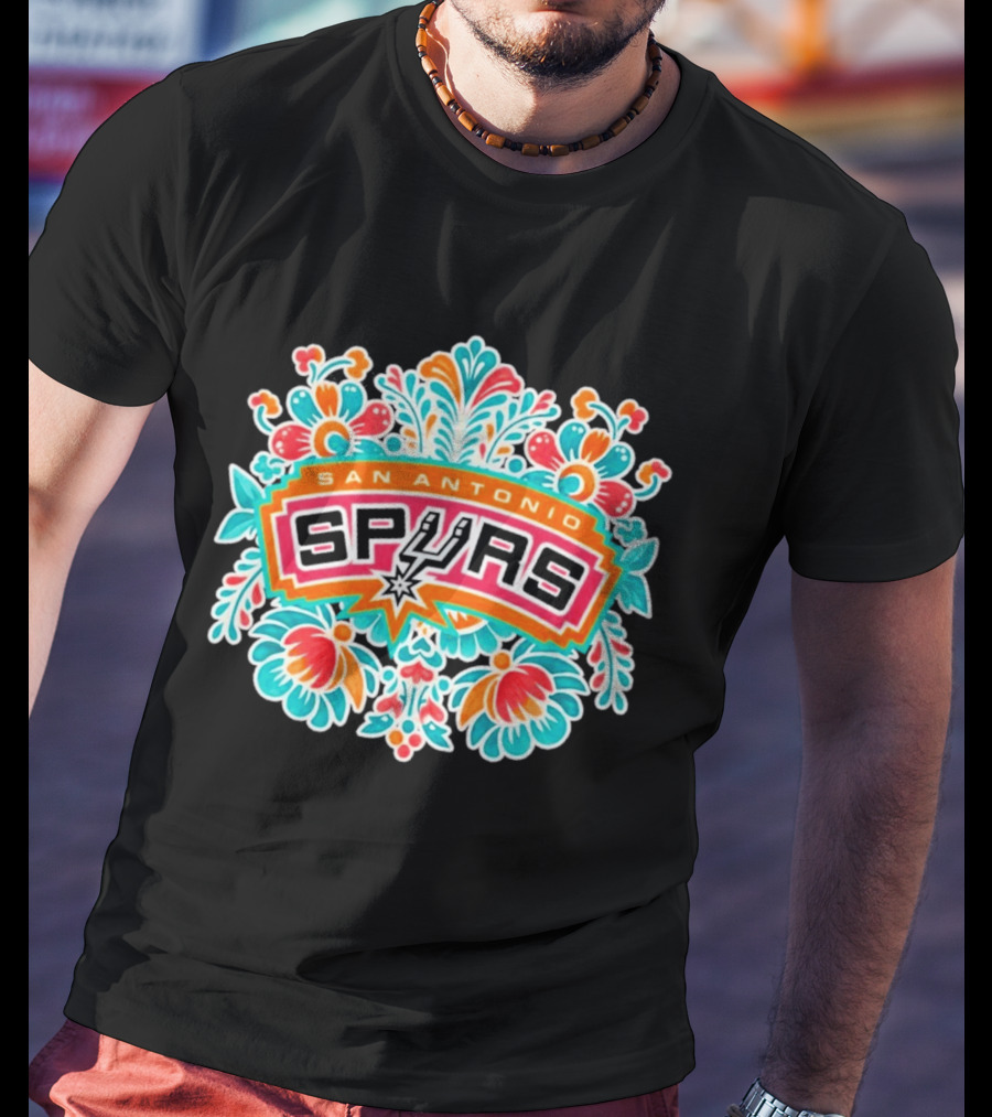 San Antonio Spurs Floral Fiesta Vintage Basketball T-Shirt