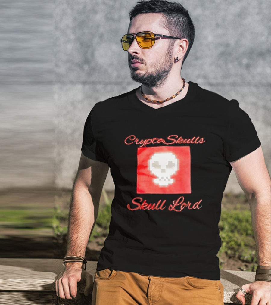 Crypto Skulls Skull Lord Pixel T-Shirt