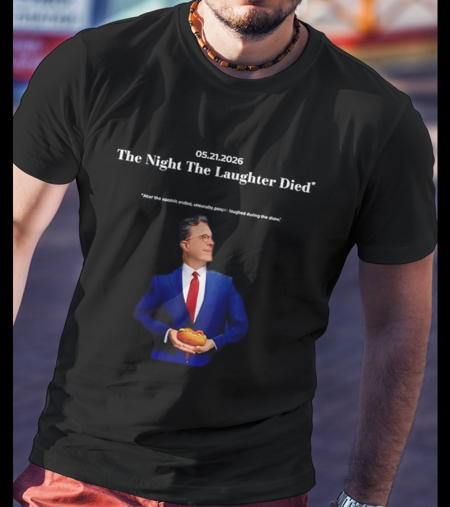 Stephen Colbert Hot Dog Holding Moment 5 21 2026 T-Shirt