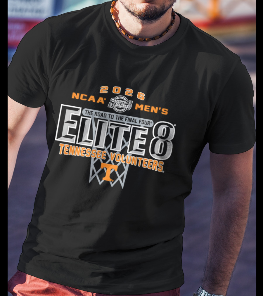 Elite 8 2026 Tennessee Volunteers NCAA Men's Basketball Road To The Final Four T-Shirt