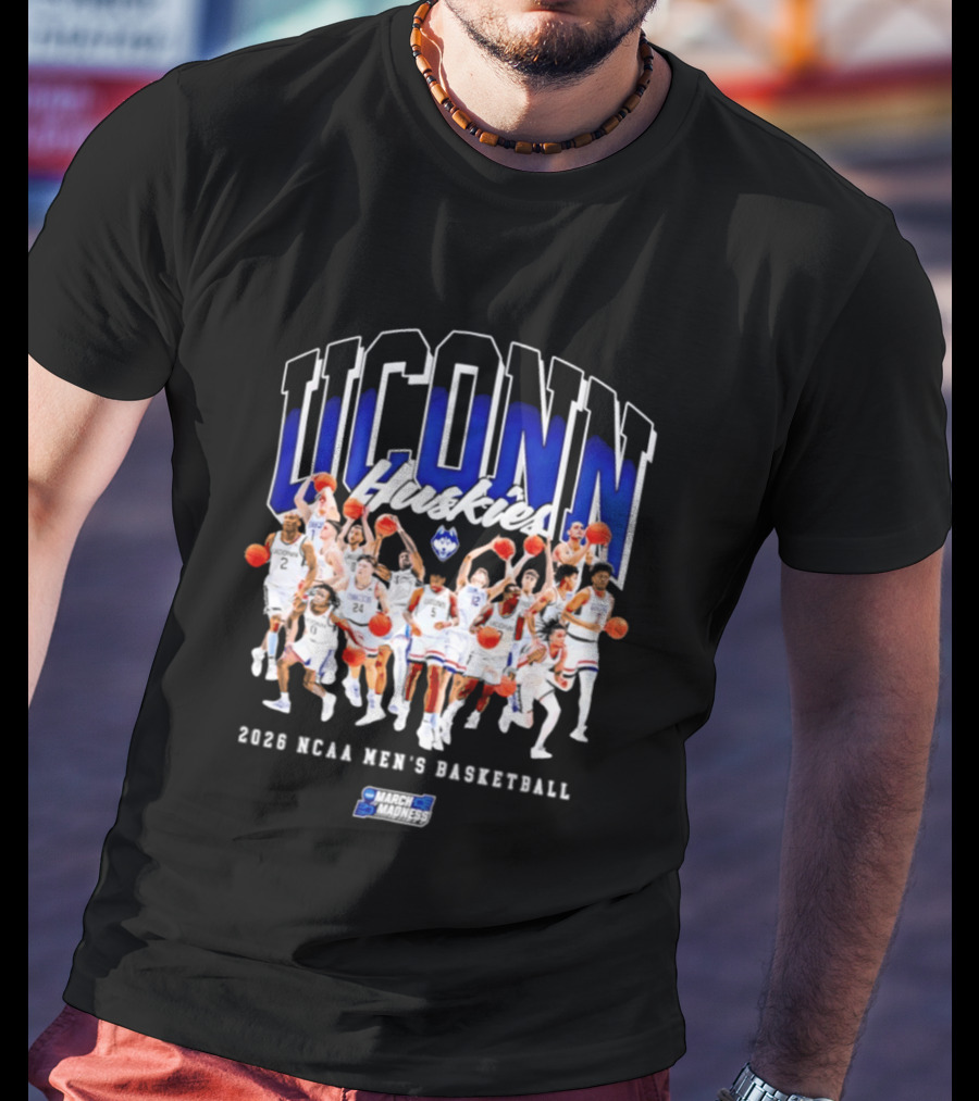 UConn Huskies 2026 NCAA Men's Basketball Team Champions Collage T-Shirt
