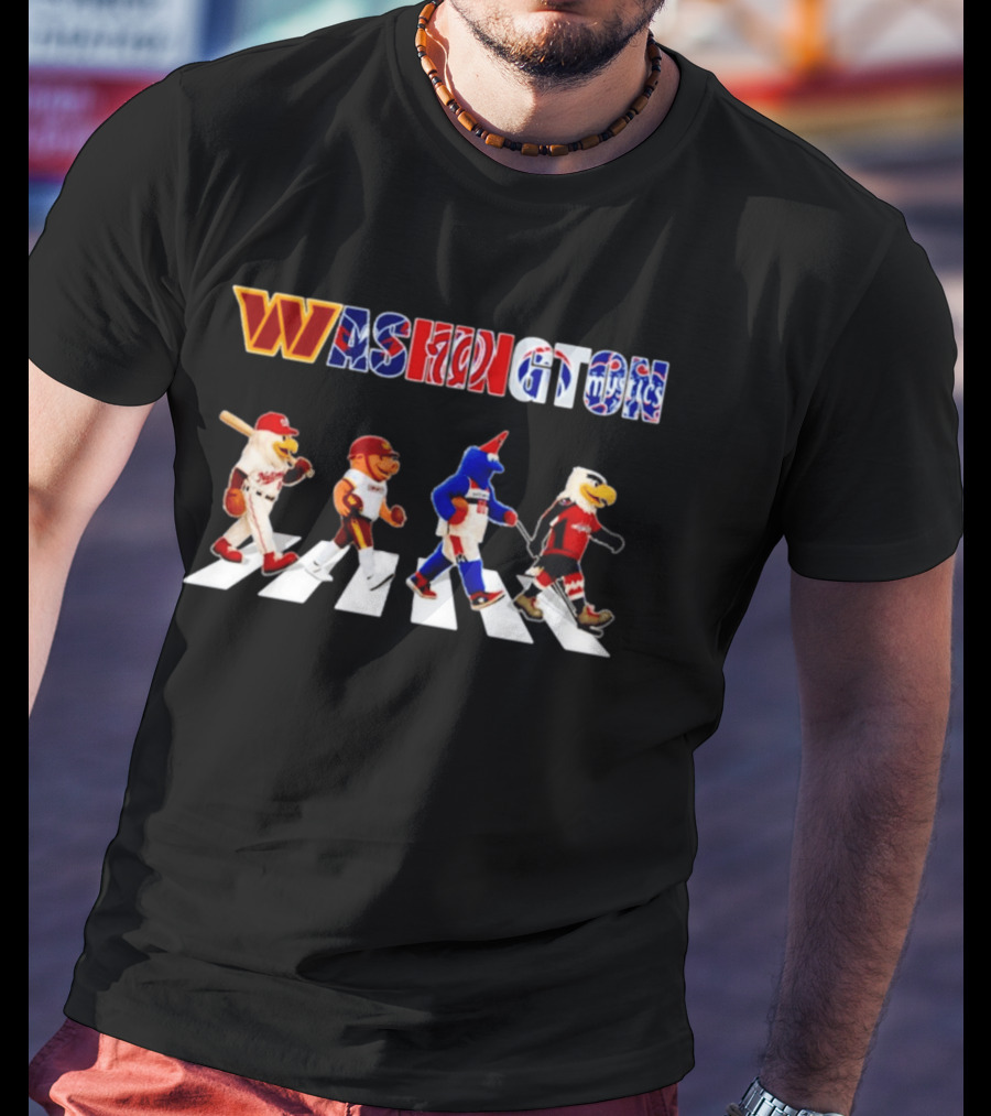 Washington Sports Mascots Walking Skyline 2026 T-Shirt
