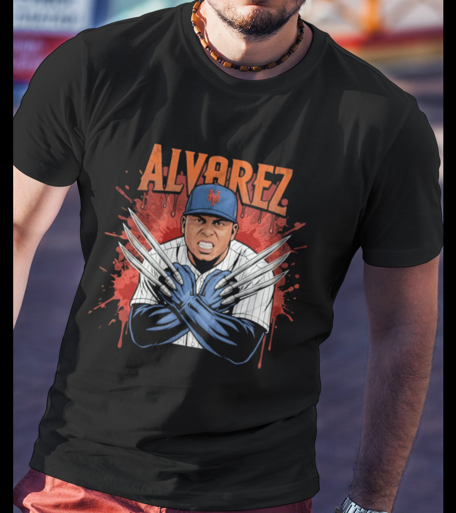 Alvarez Wolverine Claws New York Mets Baseball T-Shirt