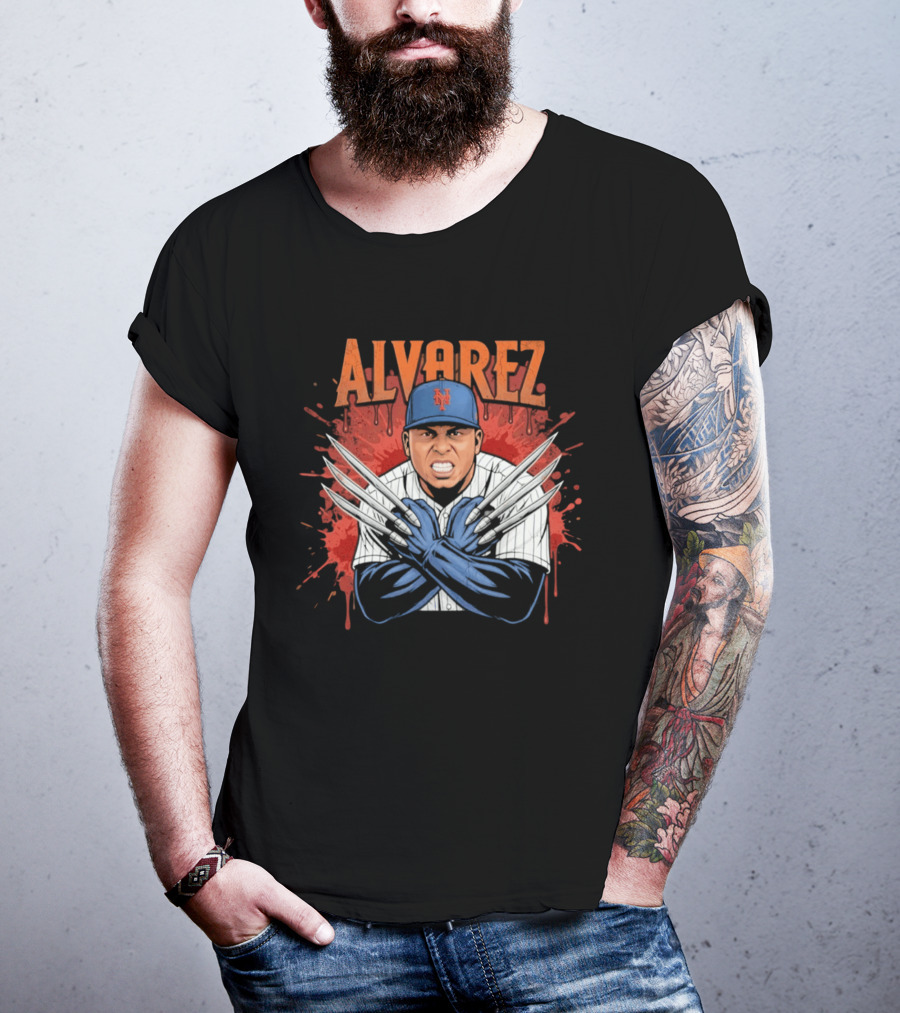 Alvarez Wolverine Claws New York Mets Baseball T-Shirt