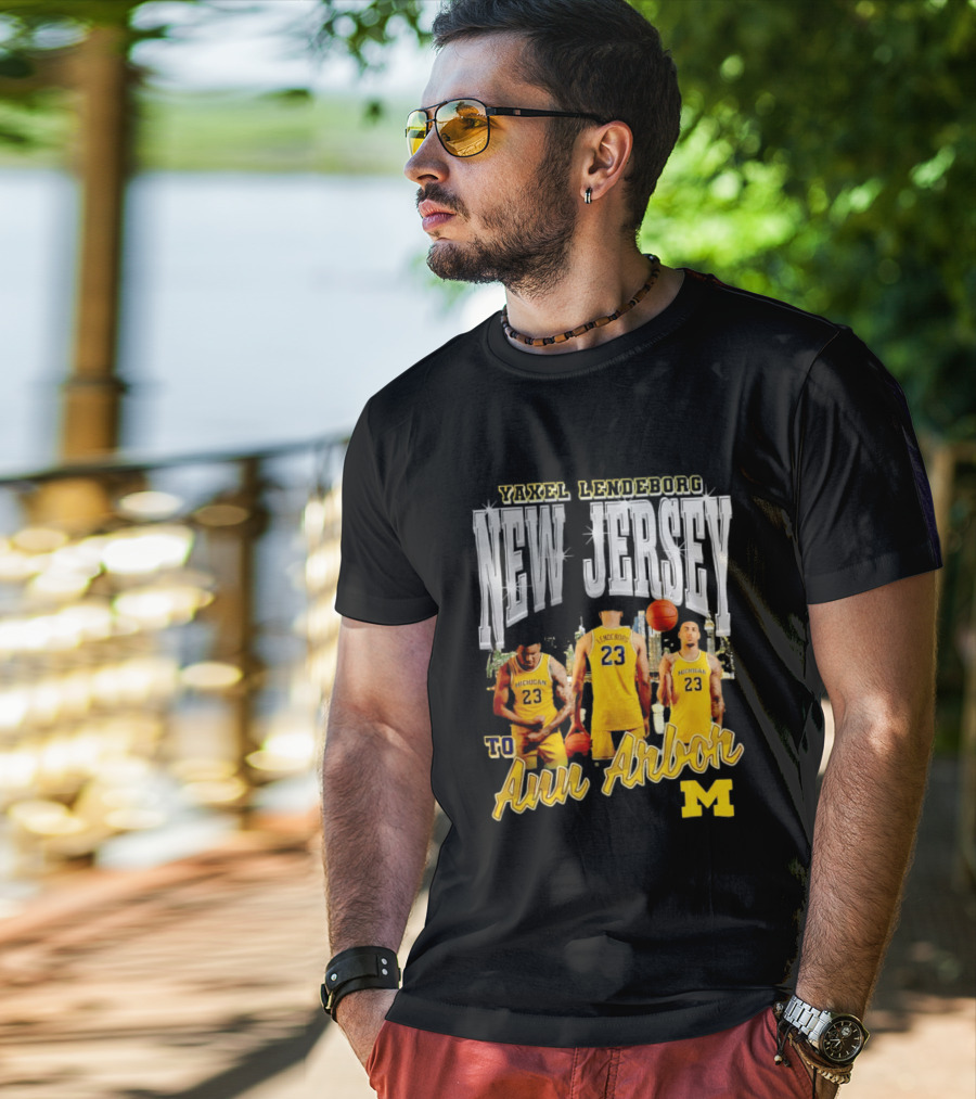 Yaxel Lendeborg New Jersey To Ann Arbor Michigan Wolverines Basketball 90s Streetwear T-Shirt