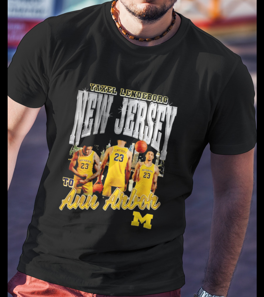 Yaxel Lendeborg New Jersey To Ann Arbor Michigan Wolverines Basketball 90s Streetwear T-Shirt