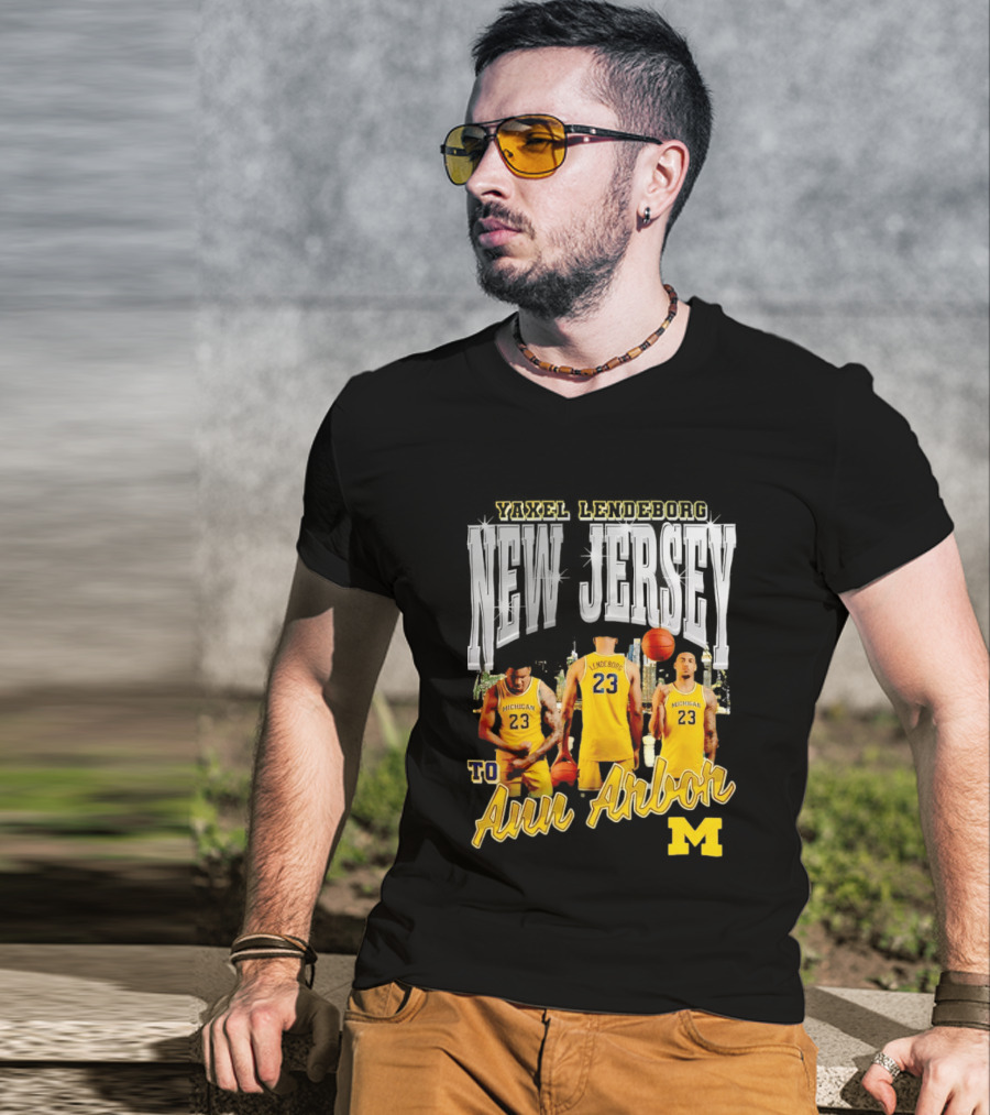 Yaxel Lendeborg New Jersey To Ann Arbor Michigan Wolverines Basketball 90s Streetwear T-Shirt