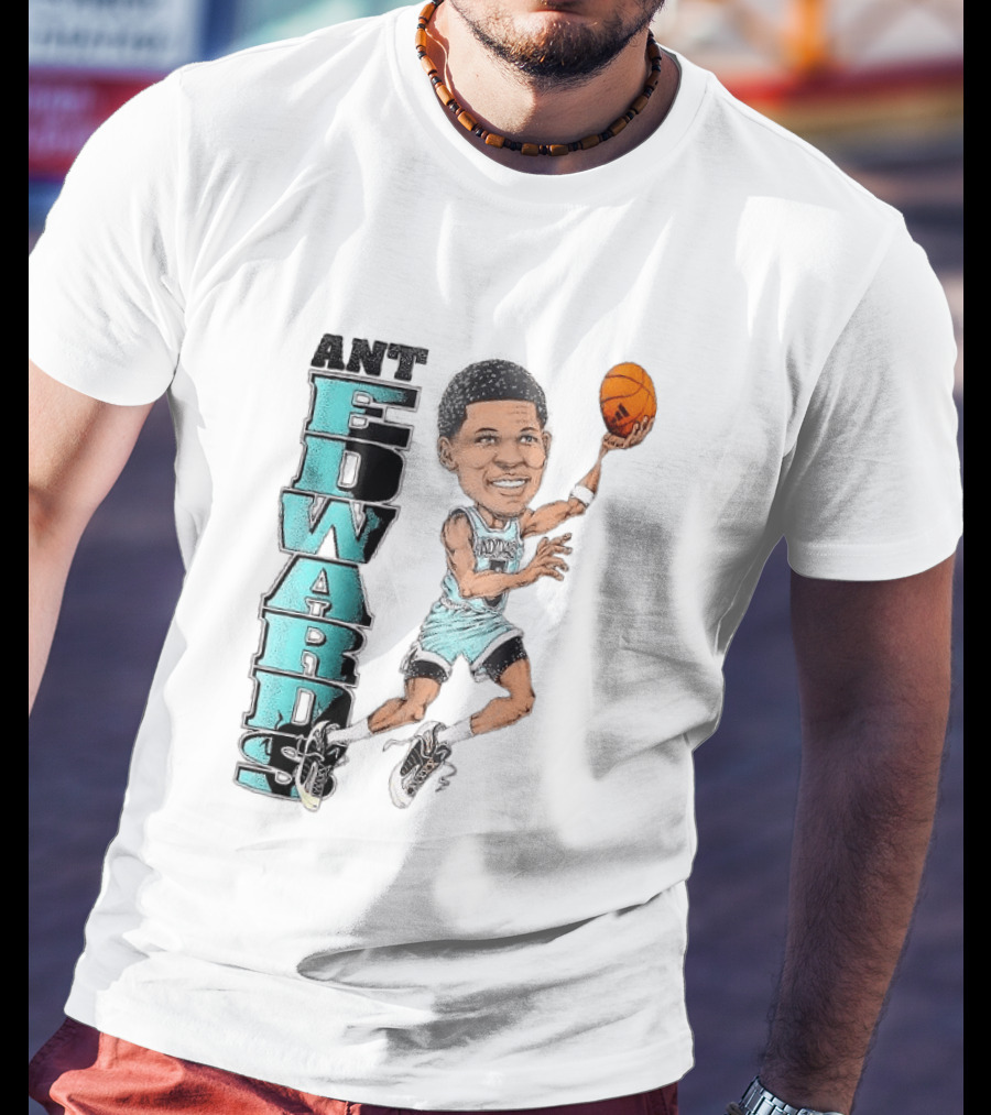 Anthony Edwards Cartoon Dunk Ant Edwards Basketball T-Shirt