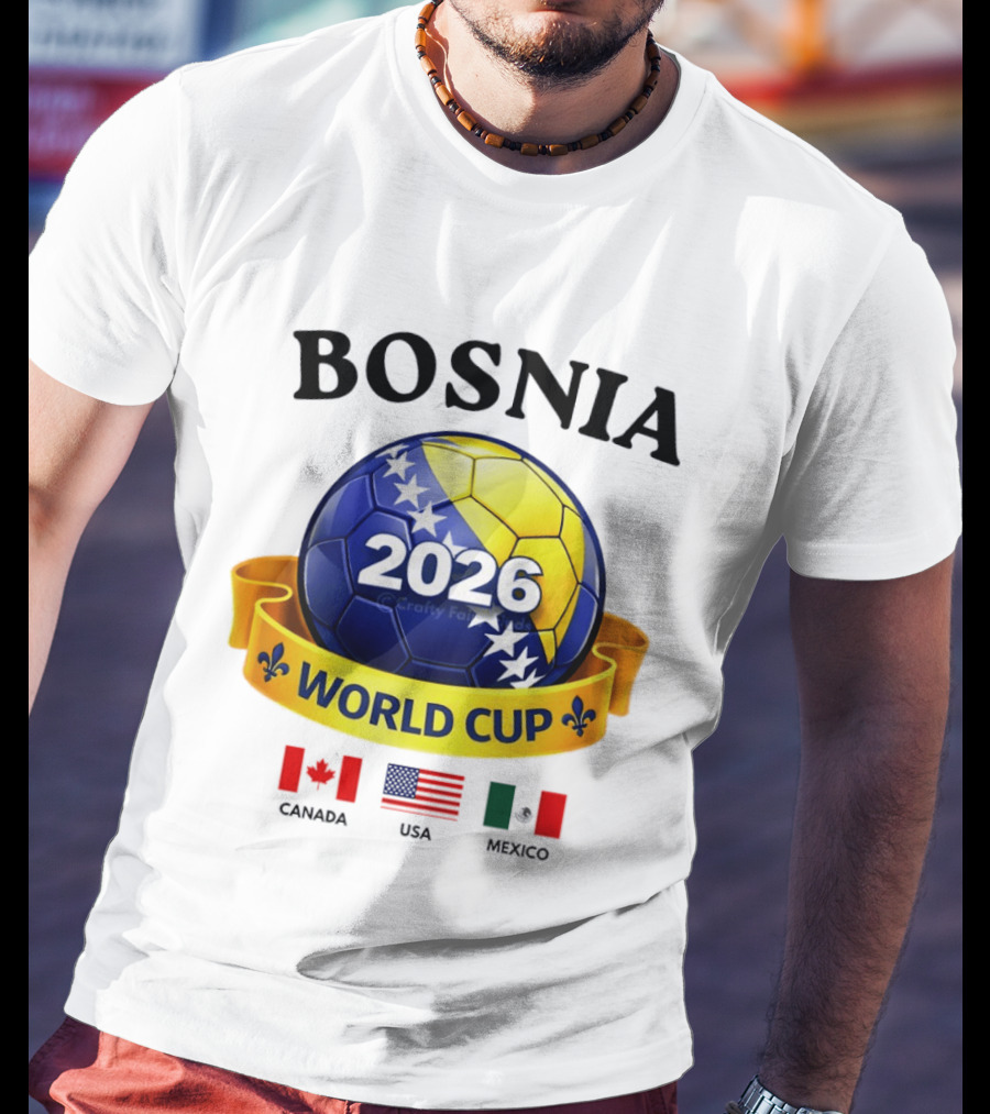 Bosnia 2026 World Cup Bosanski Zmajevi Canada USA Mexico Flag T-Shirt