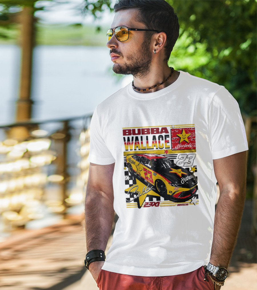 Bubba Wallace 23XI Racing Hardee's Car Number 23 Racing Team T-Shirt