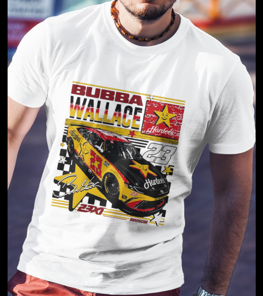 Bubba Wallace 23XI Racing Hardee's Car Number 23 Racing Team T-Shirt