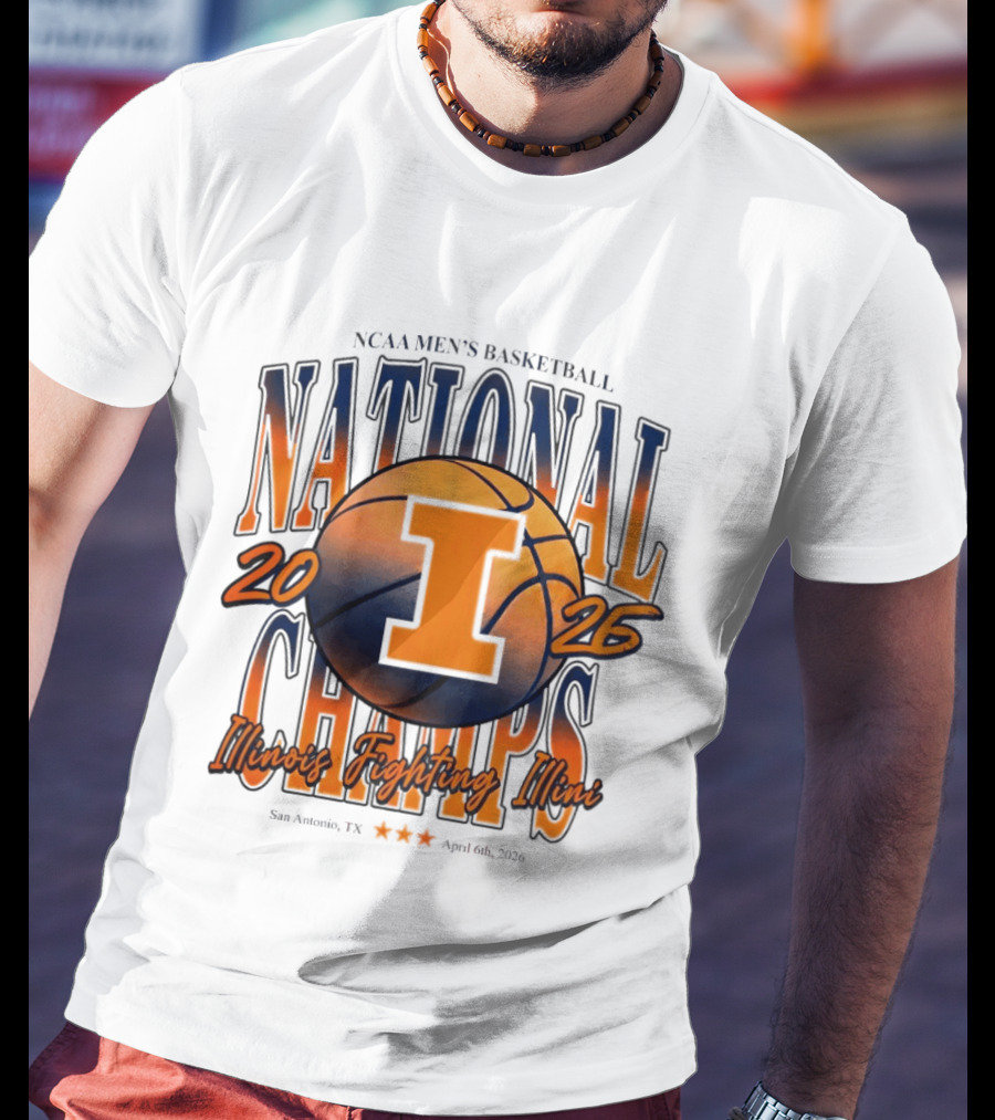 NCAA Men's Basketball National Champs 2026 Illinois Fighting Illini San Antonio April 6 T-Shirt