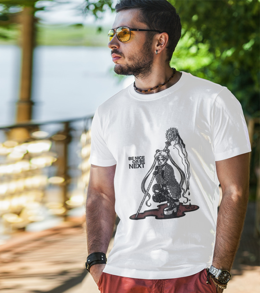 Sailor Moon Be Nice Or Be Next Dark Silhouette And Blood Pool T-Shirt