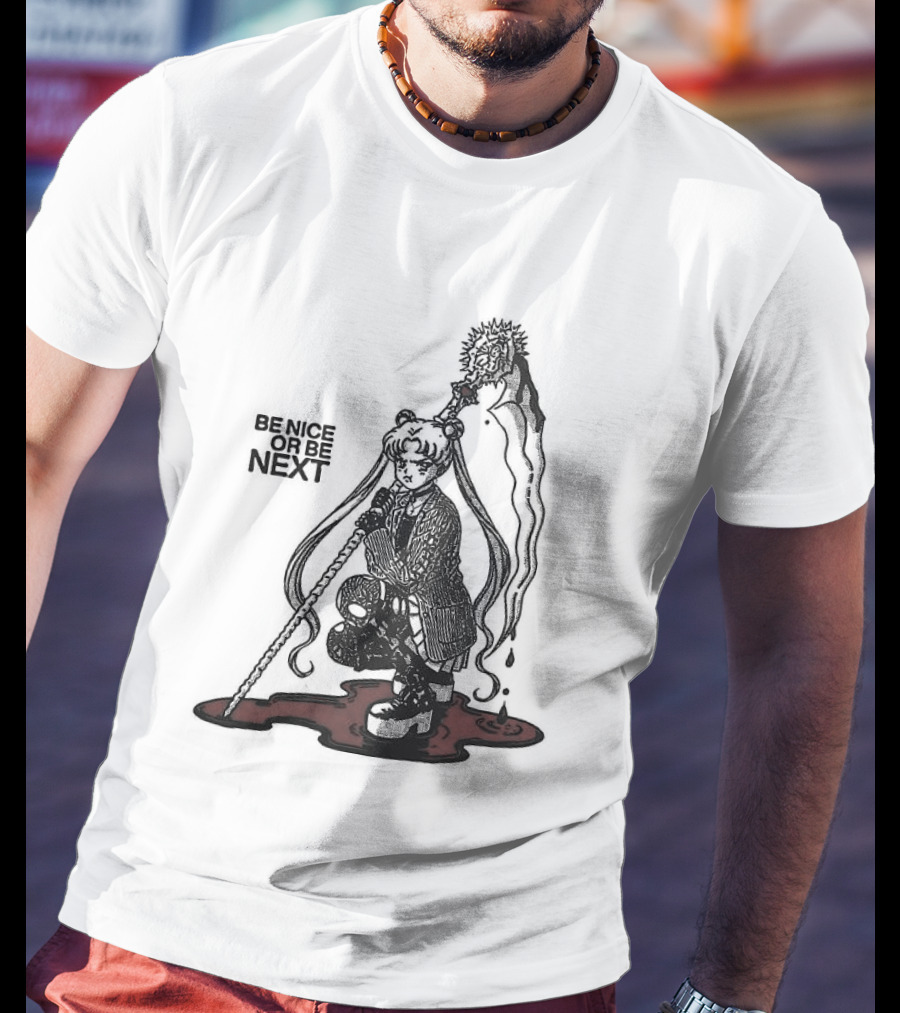 Sailor Moon Be Nice Or Be Next Dark Silhouette And Blood Pool T-Shirt
