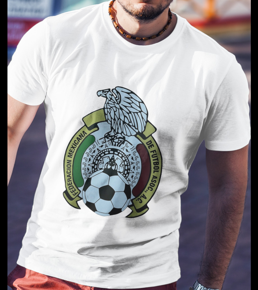 Federacion Mexicana De Futbol Asociacion AC Soccer Ball Emblem With Eagle And Aztec T-Shirt