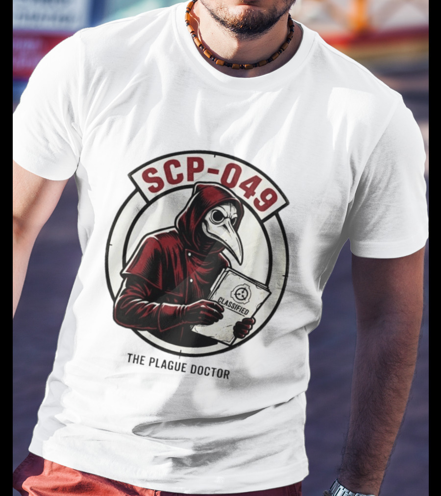 SCP 049 The Plague Doctor Classified Document Circle T-Shirt