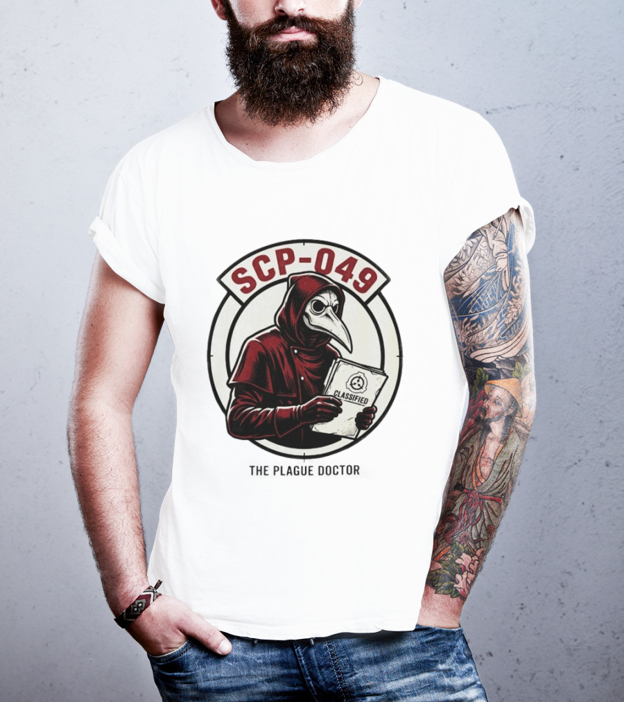 SCP 049 The Plague Doctor Classified Document Circle T-Shirt